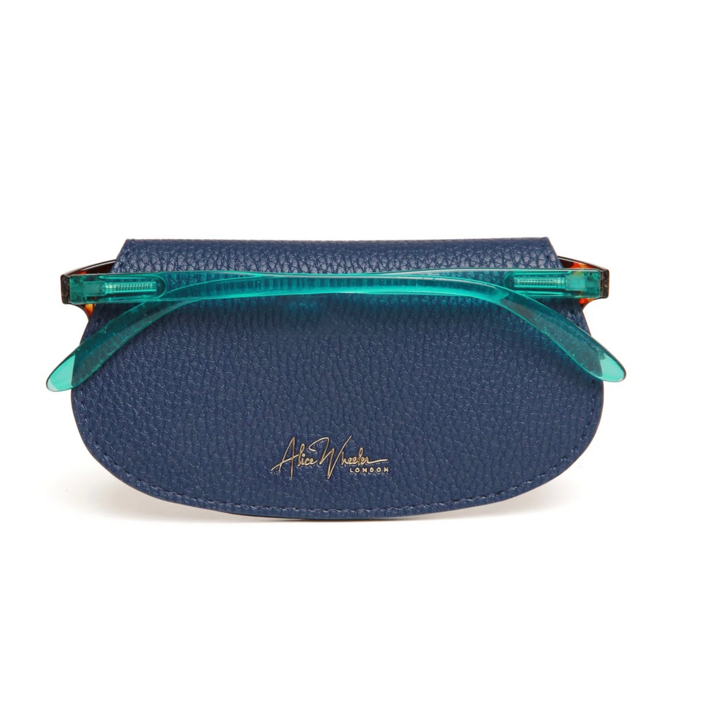 Alice Wheeler London Glasses Case | Vegan Leather with Monogram Detail - Navy