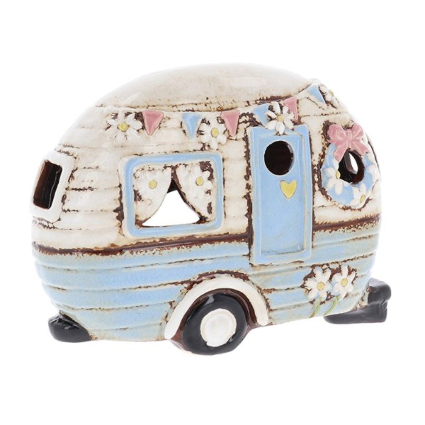 Village Pottery Caravan Tealight blue