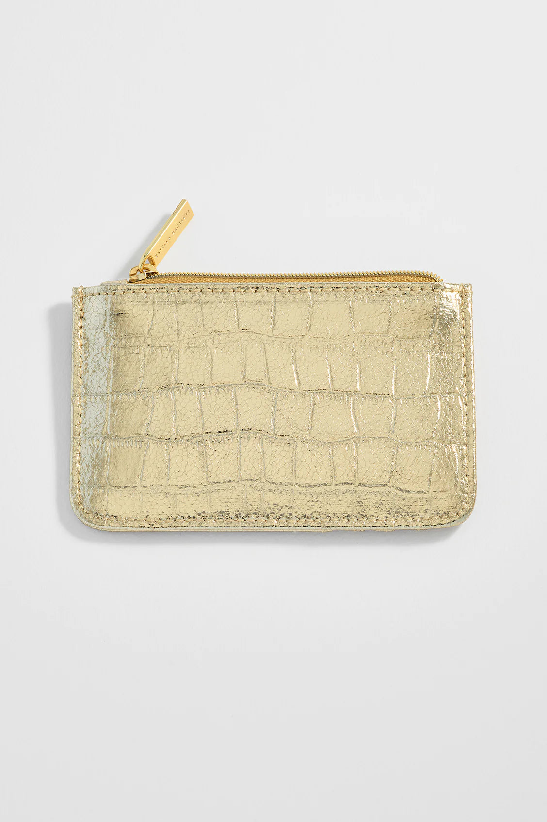 ESTELLA BARTLETT Rectangle Card Purse Gold Croc Embossed
