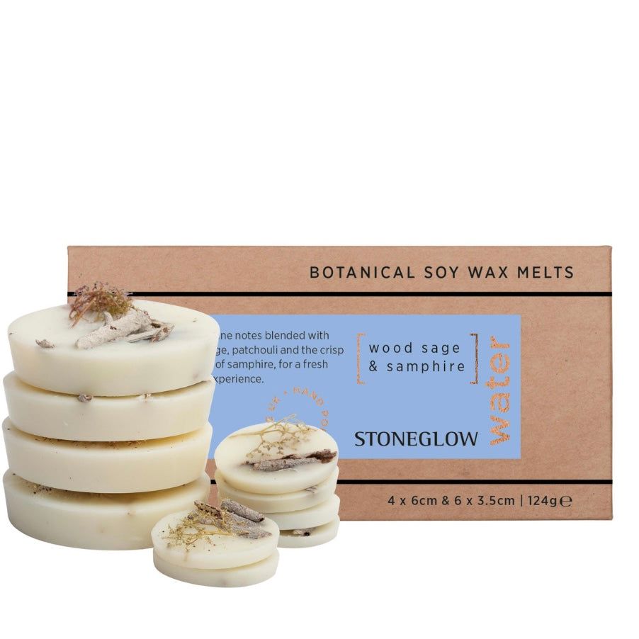 Stoneglow Elements - Water - Wood Sage & Samphire - Botanical Soy Wax Melts