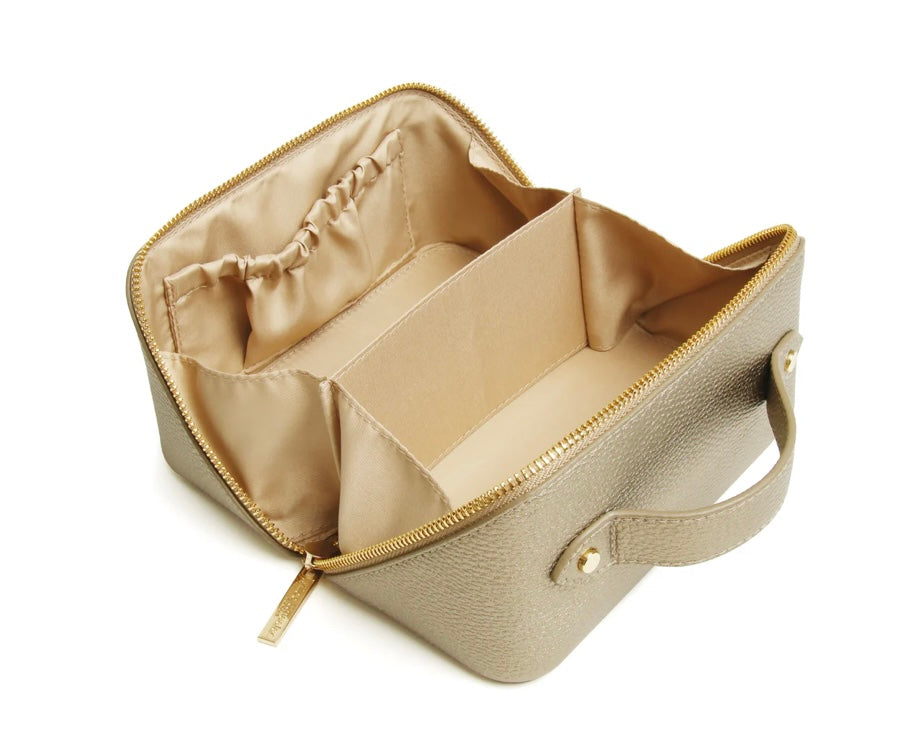 Alice Wheeler Mini Beauty Train Case - Bronze - Luxury Makeup Bag