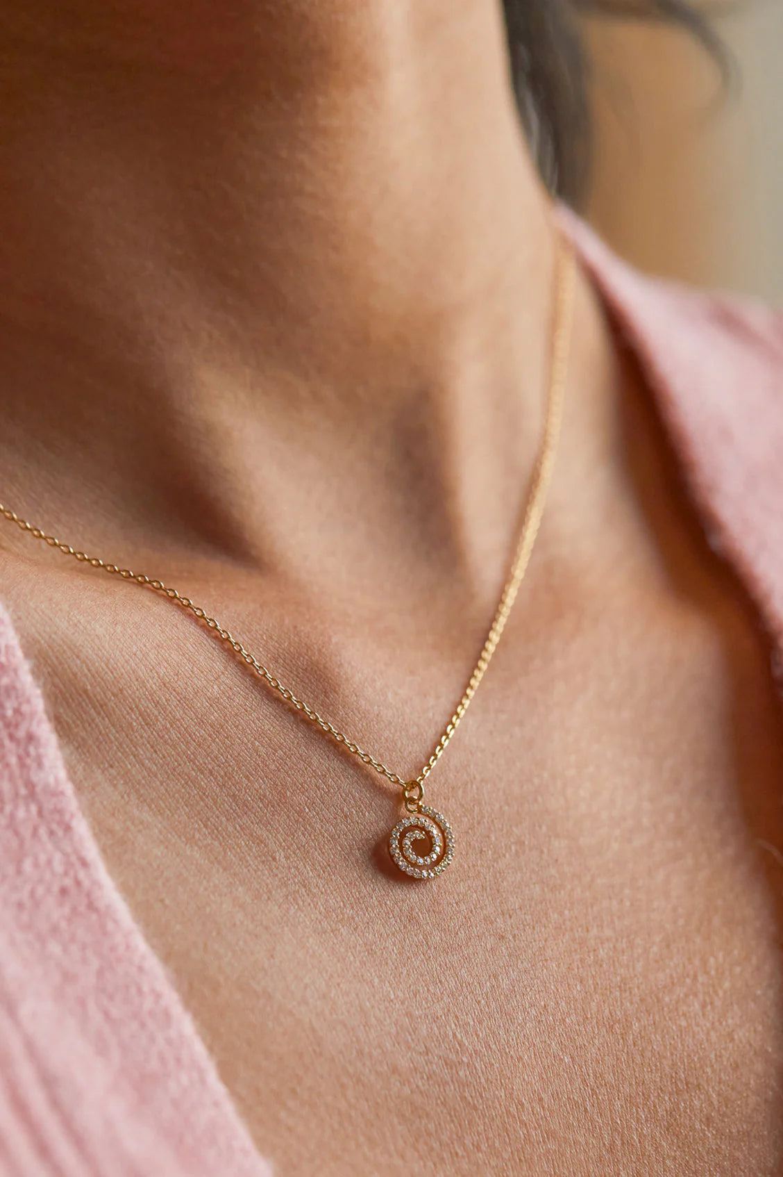 Estella Bartlett CZ Swirl Pendant Gold Plated