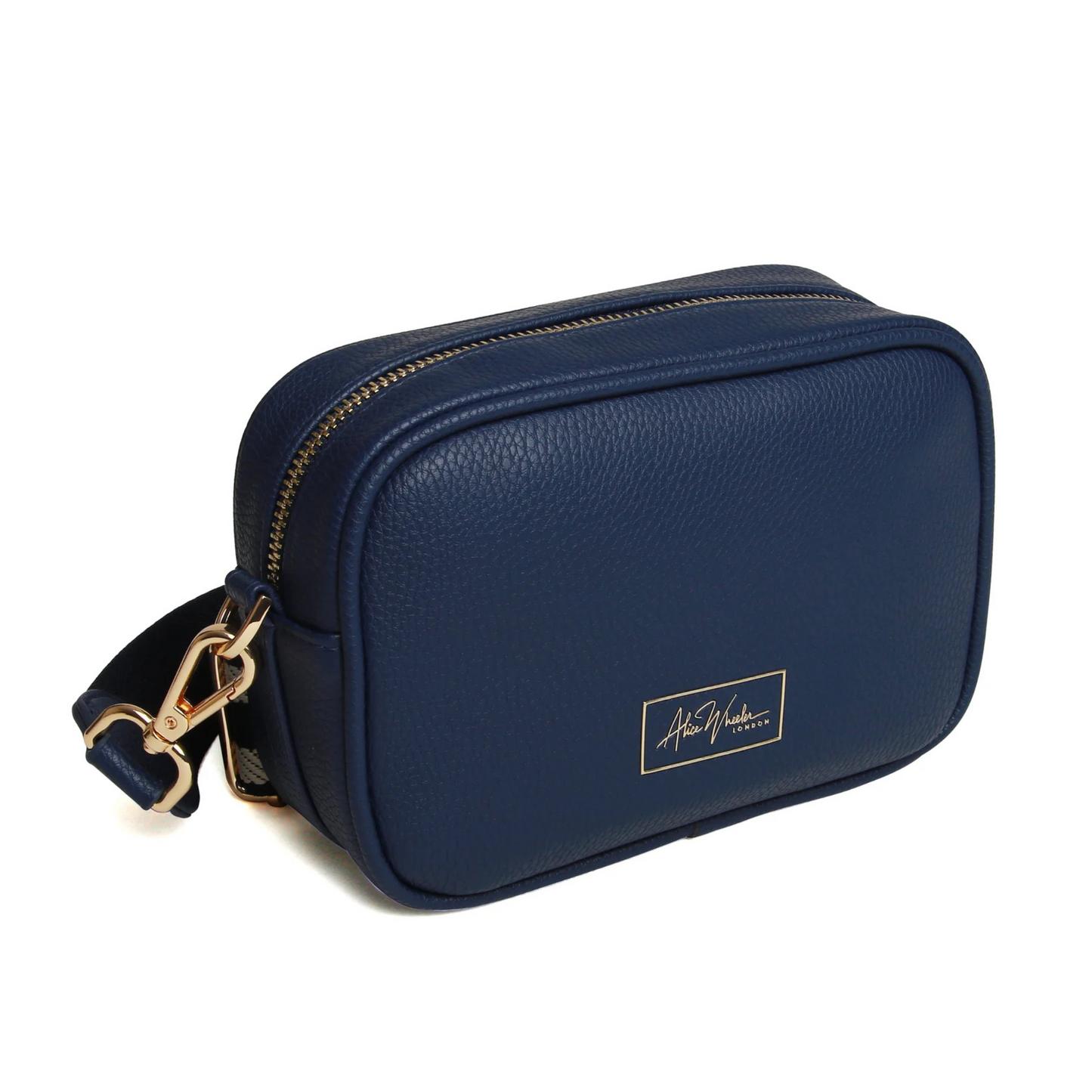 Alice Wheeler Mayfair Mini Cross Body Bag - Vegan Leather Hands-Free Style - Navy
