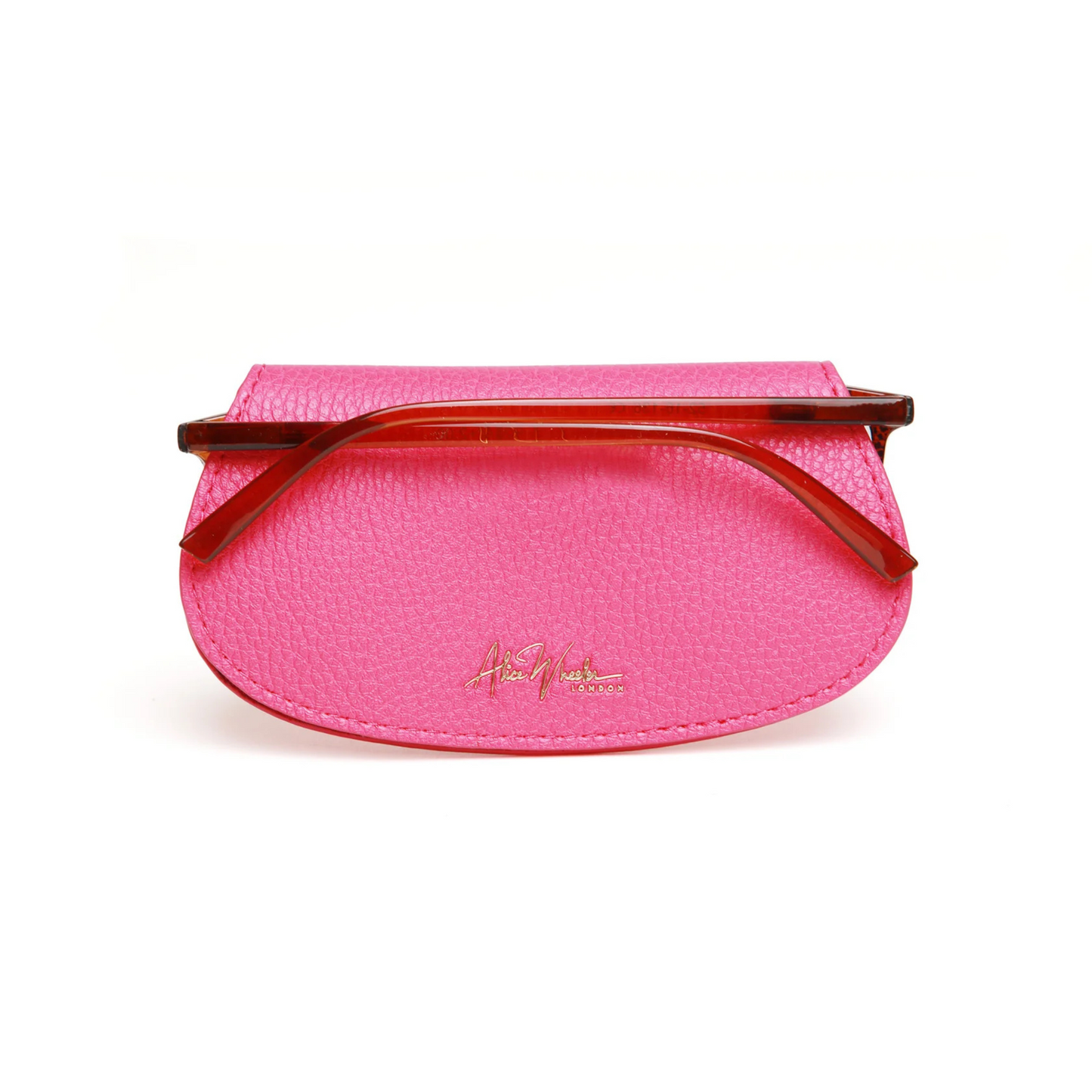 Alice Wheeler London Glasses Case | Vegan Leather with Monogram Detail - Hot Pink