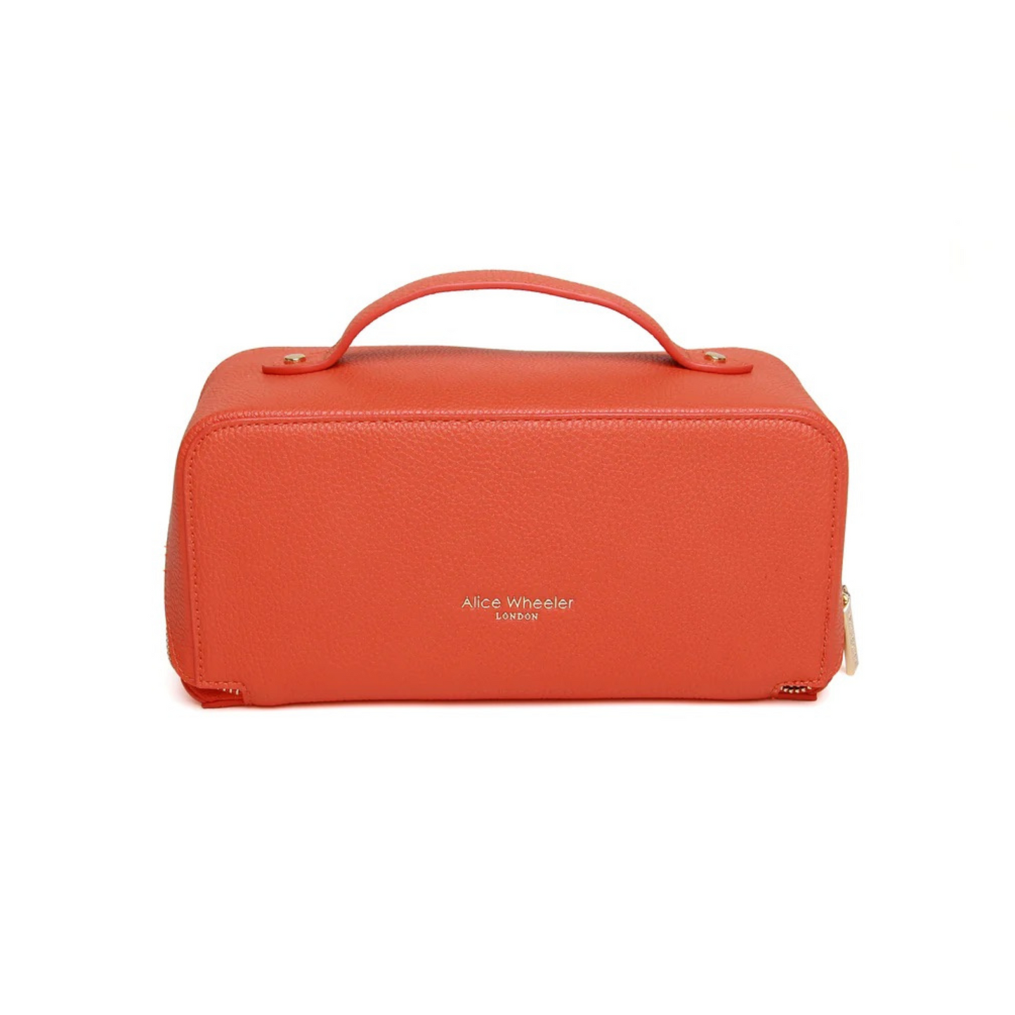 Alice Wheeler Mini Beauty Train Case - orange - Luxury Makeup Bag