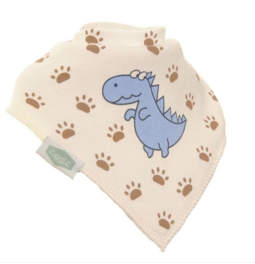 ZIGGLE BLUE DINO BIB