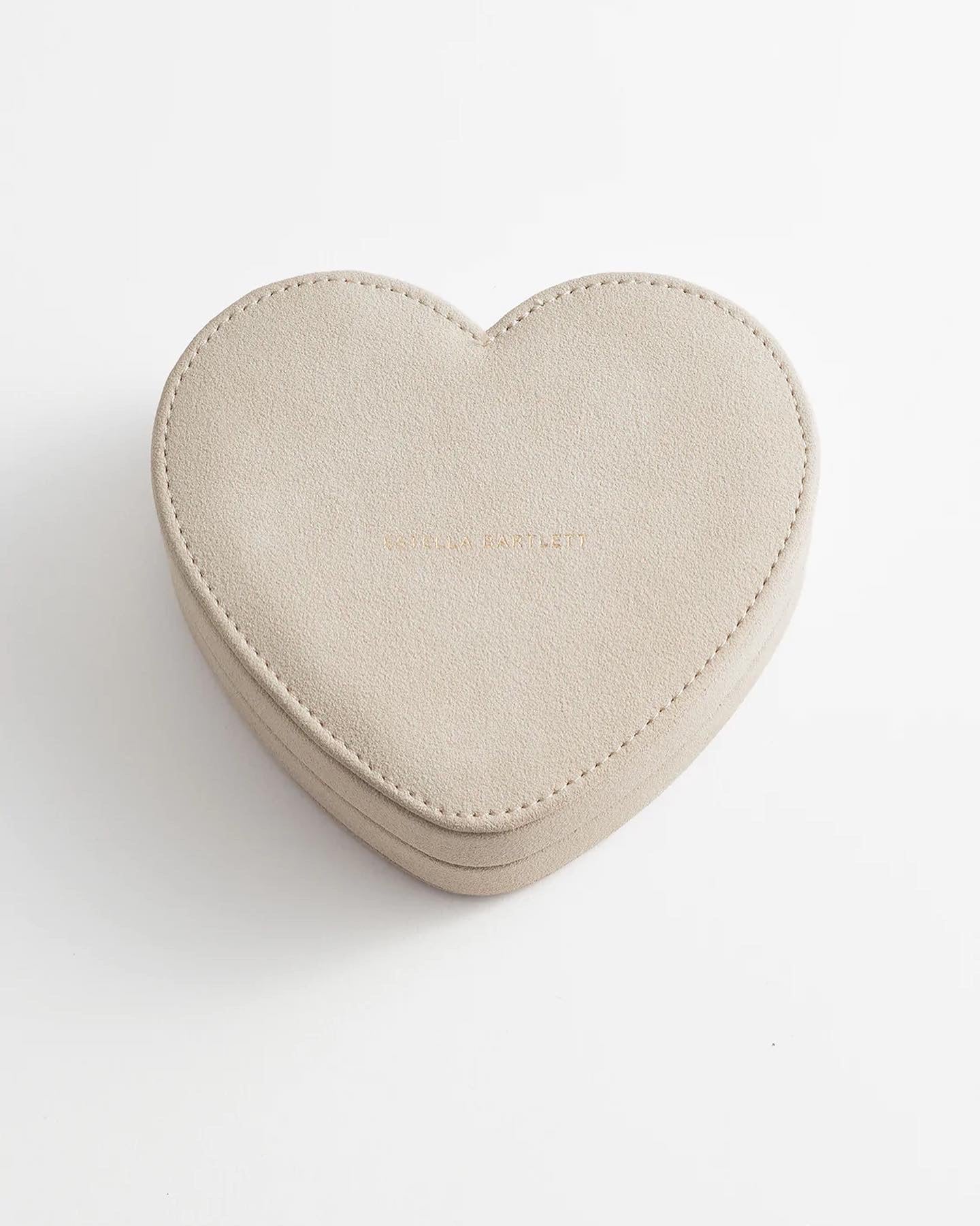 ESTELLA BARTLETT HEART JEWELLERY BOX CREAM VELVET