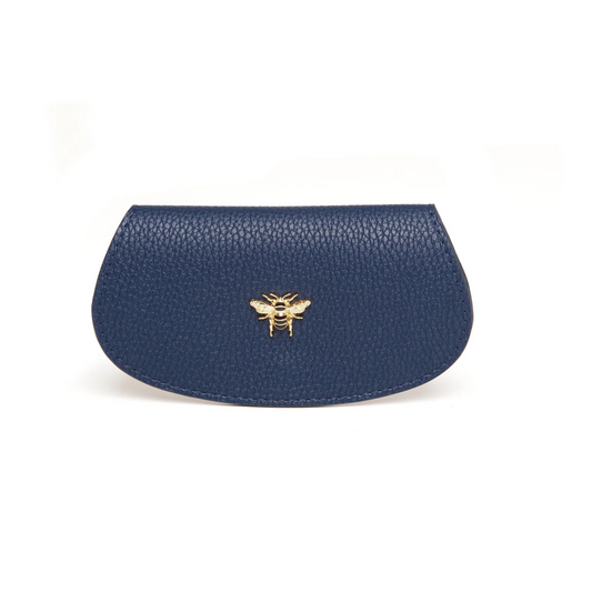 Alice Wheeler London Glasses Case | Vegan Leather with Monogram Detail - Navy