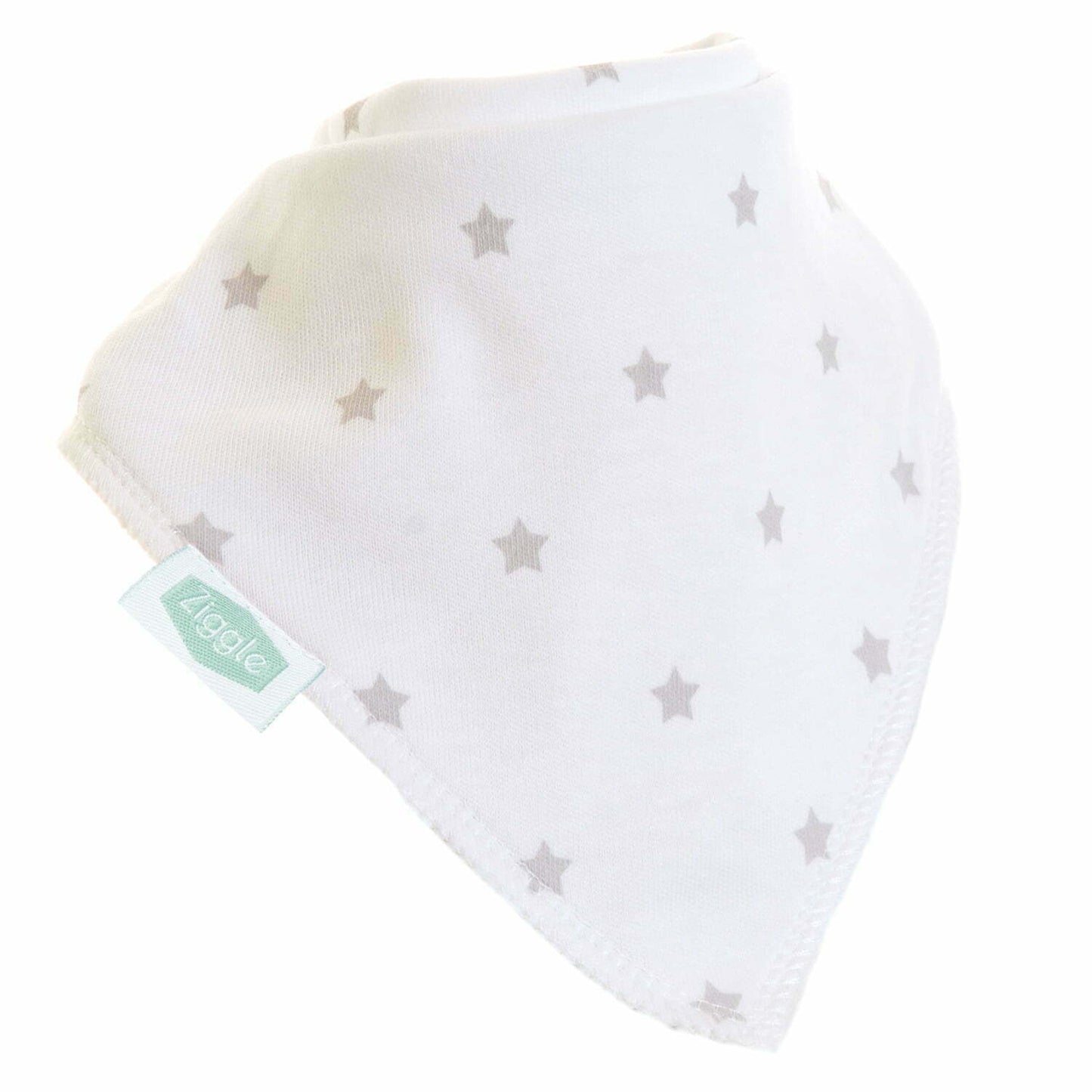 ZIGGLE WHITE WITH GREY STARS BIB