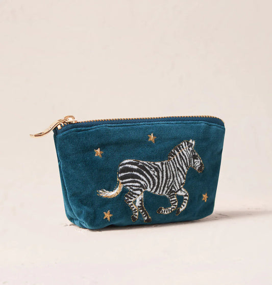 Elizabeth Scarlett Zebra Coin Purse/Mini Makeup Bag