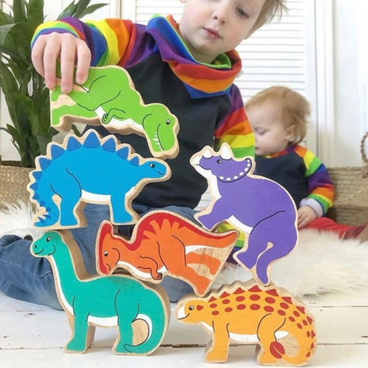 Wooden dinosaur playset - 6 animals - Fair Trade