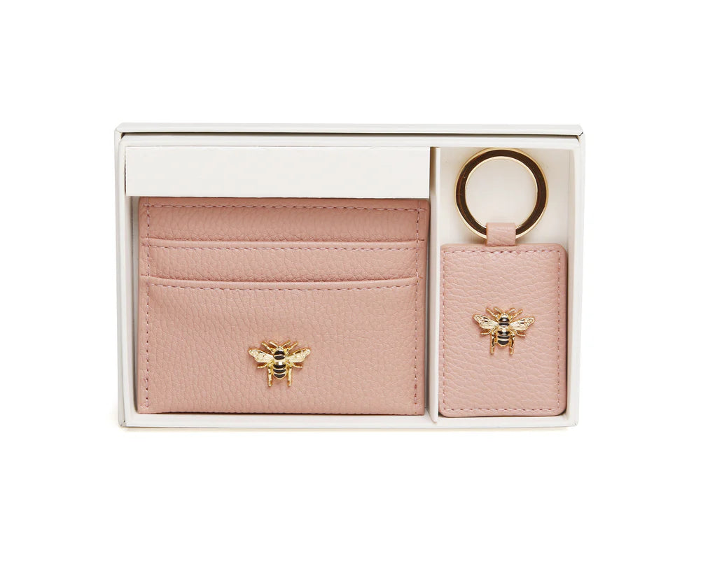 ALICE WHEELER LONDON Pink Bow card holder & key ring gift set