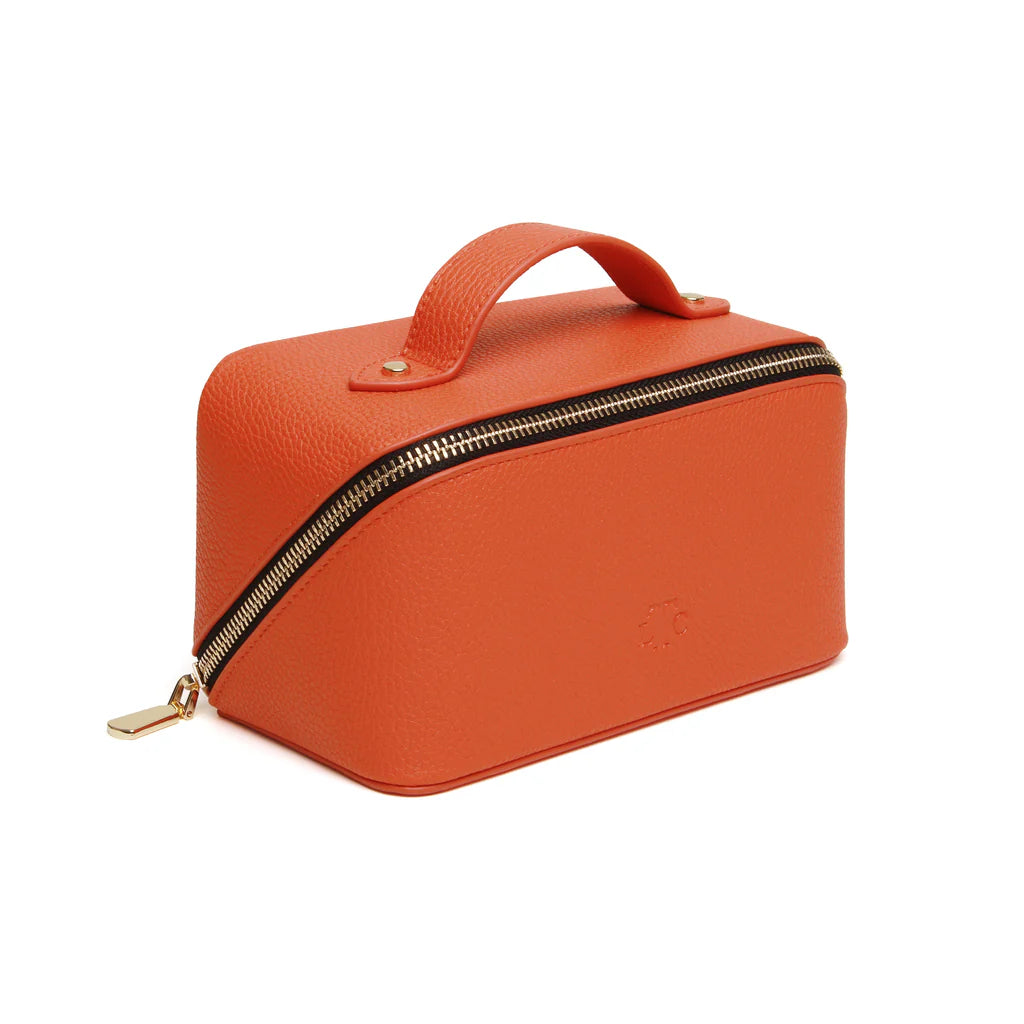 ALICE WHEELER LONDON Mini Orange Train Case -  Makeup Bag