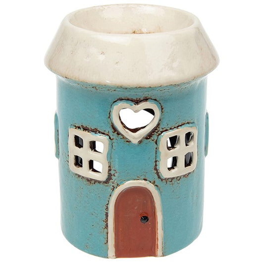 Village Pottery Warmer With Heart - Teal