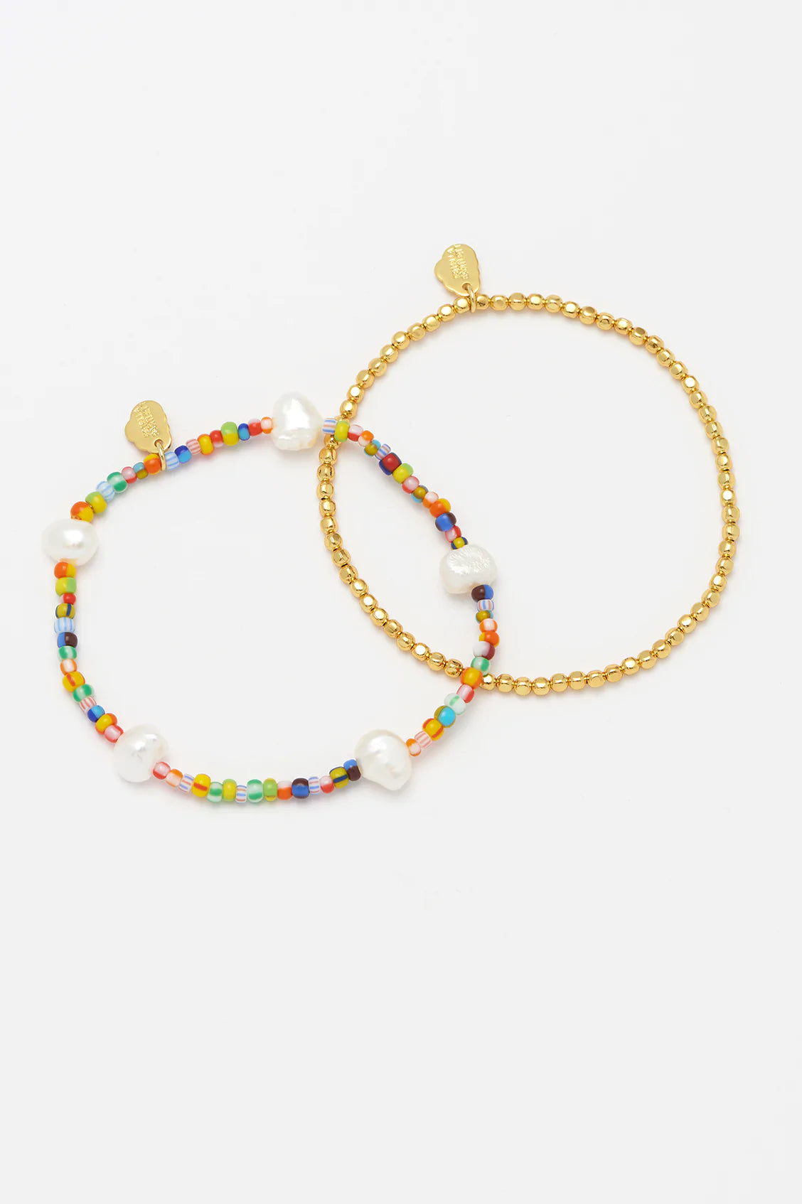 ESTELLA BARTLETT RAINBOW PEARL, GOLD PLATED BRACELET SET