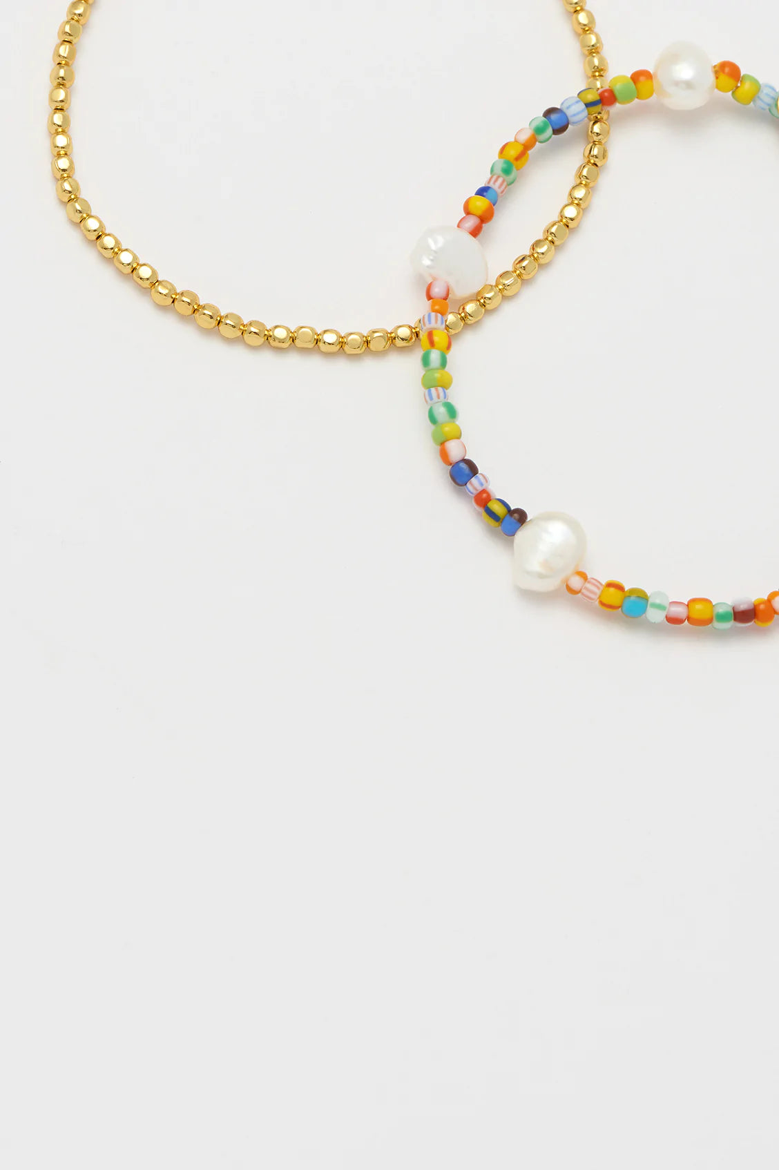 ESTELLA BARTLETT RAINBOW PEARL, GOLD PLATED BRACELET SET