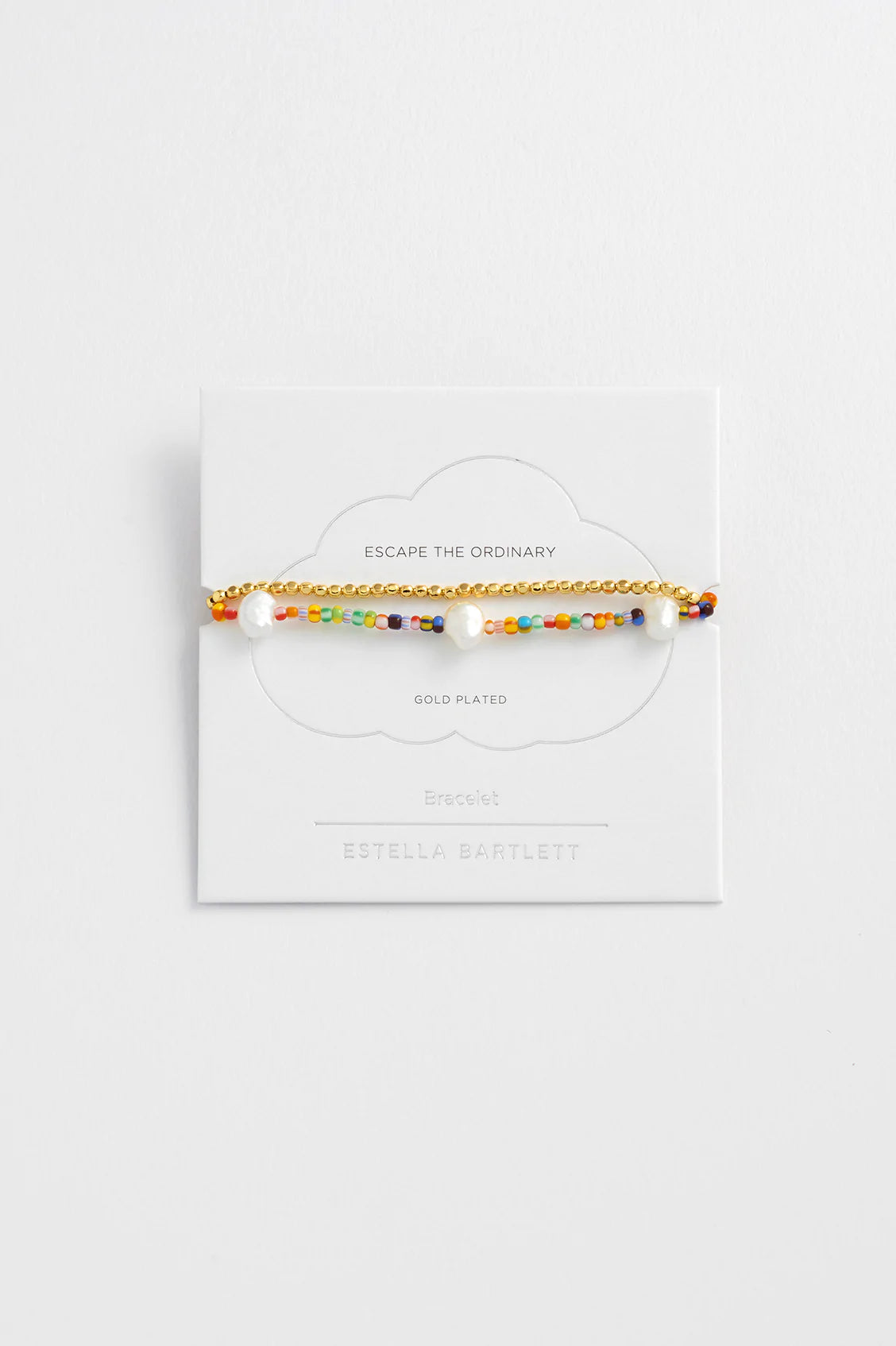 ESTELLA BARTLETT RAINBOW PEARL, GOLD PLATED BRACELET SET