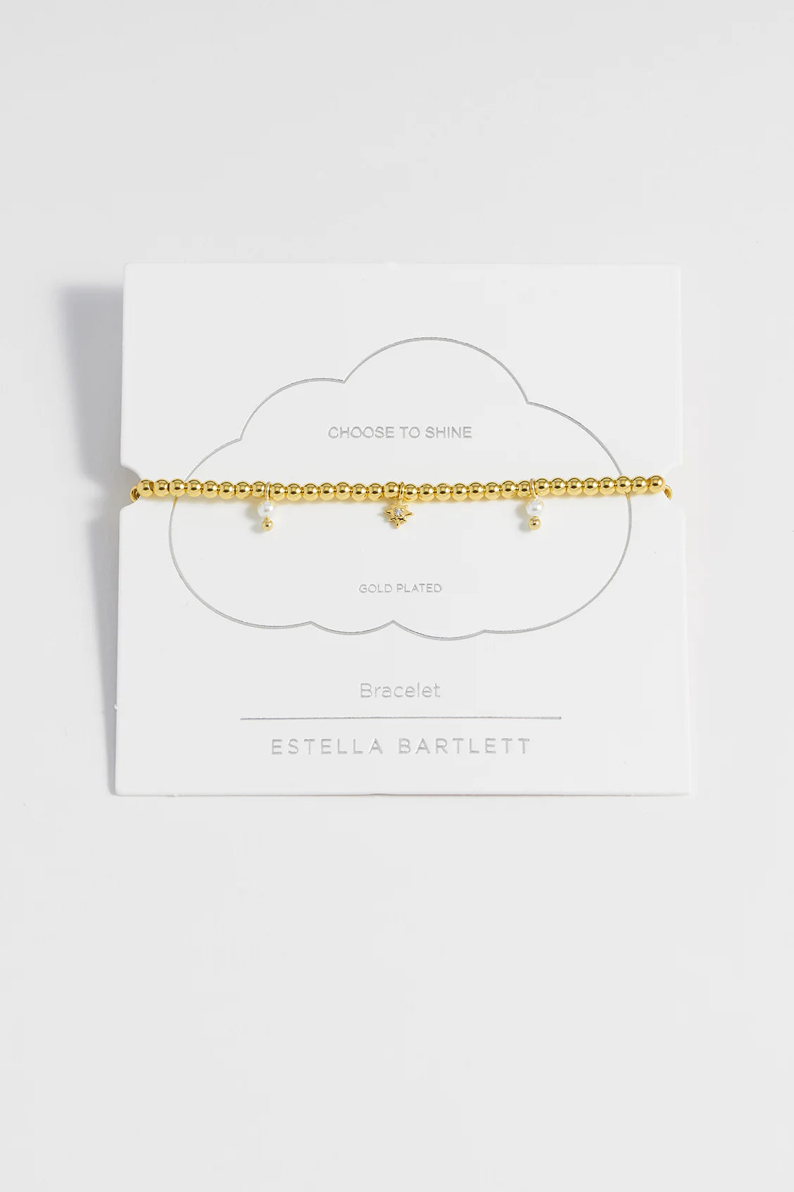 Estella Bartlett Beaded Star Pearl Charm Bracelet Gold Plated