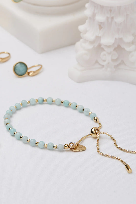 Estella Bartlett Gemstone Amelia Bracelet Gold Plated - Amazonite