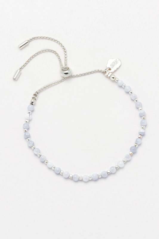 Estella Bartlett Gemstone Amelia Bracelet Silver Plated - Blue Lace Agate