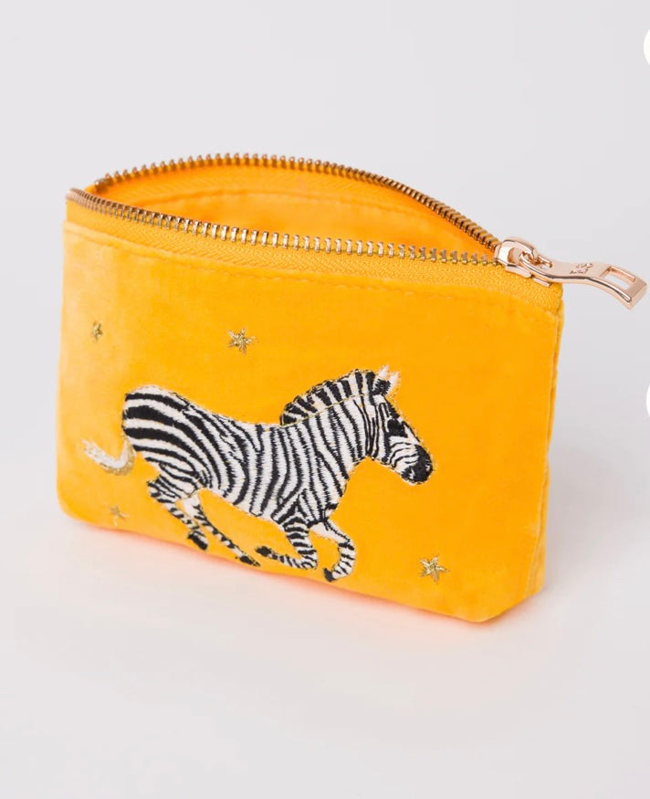 Elizabeth Scarlett Zebra Coin Purse/Mini Makeup Bag