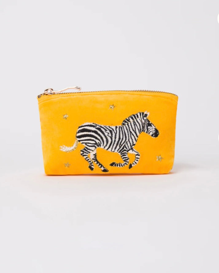 Elizabeth Scarlett Zebra Coin Purse/Mini Makeup Bag