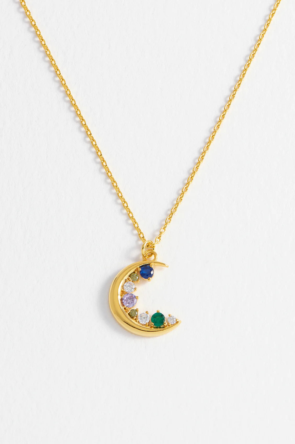 Estella Bartlett CZ Moon Pendant Gold Plated | Multi