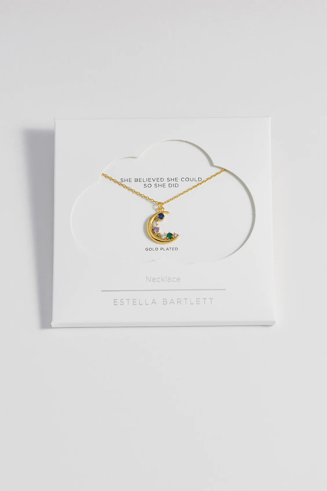 Estella Bartlett CZ Moon Pendant Gold Plated | Multi