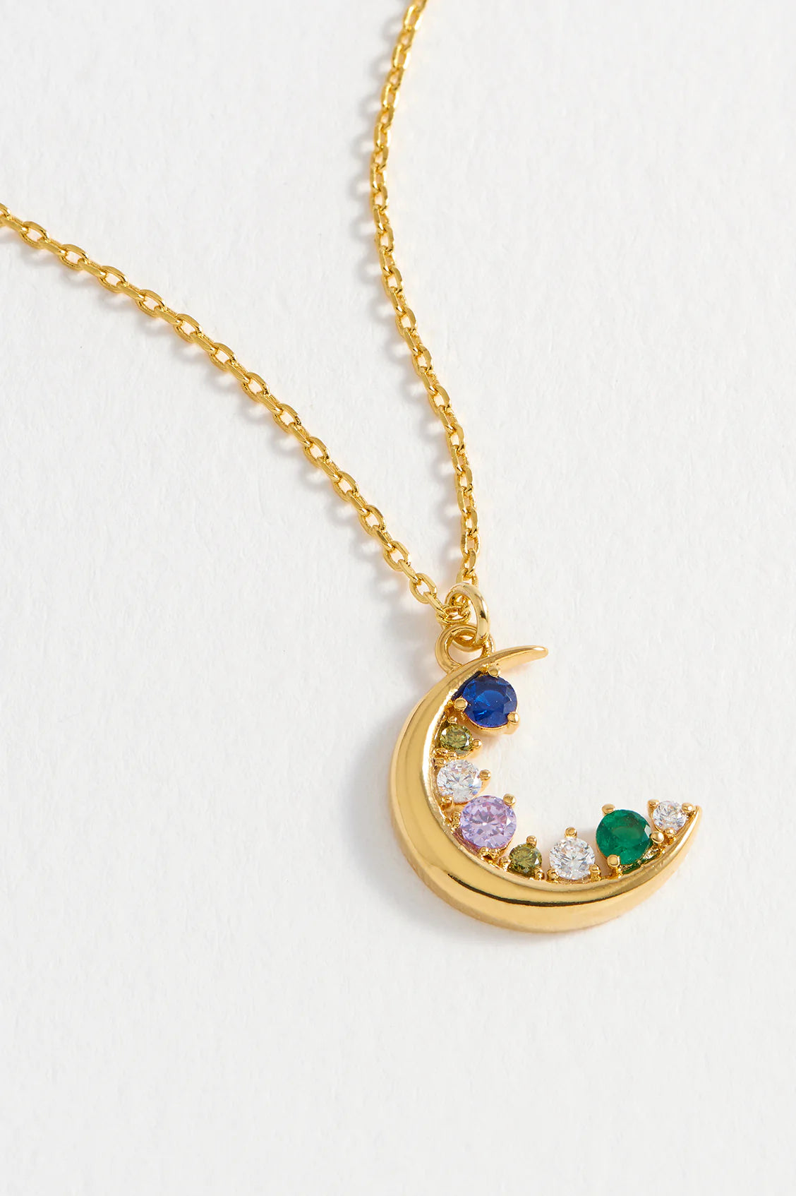 Estella Bartlett CZ Moon Pendant Gold Plated | Multi