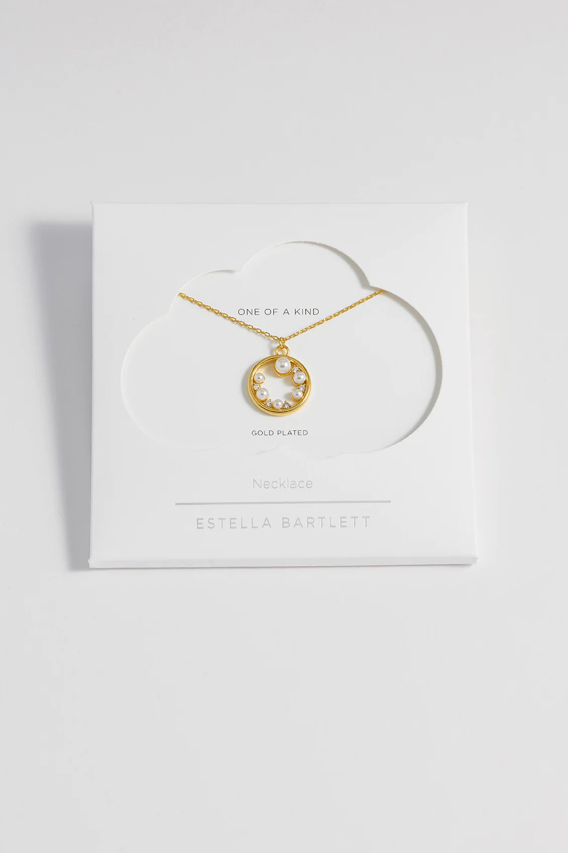 Estella Bartlett Pearl CZ Cut-Out Pendant Gold Plated | Pearl