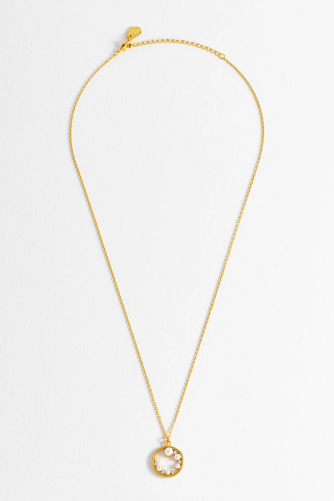 Estella Bartlett Pearl CZ Cut-Out Pendant Gold Plated | Pearl