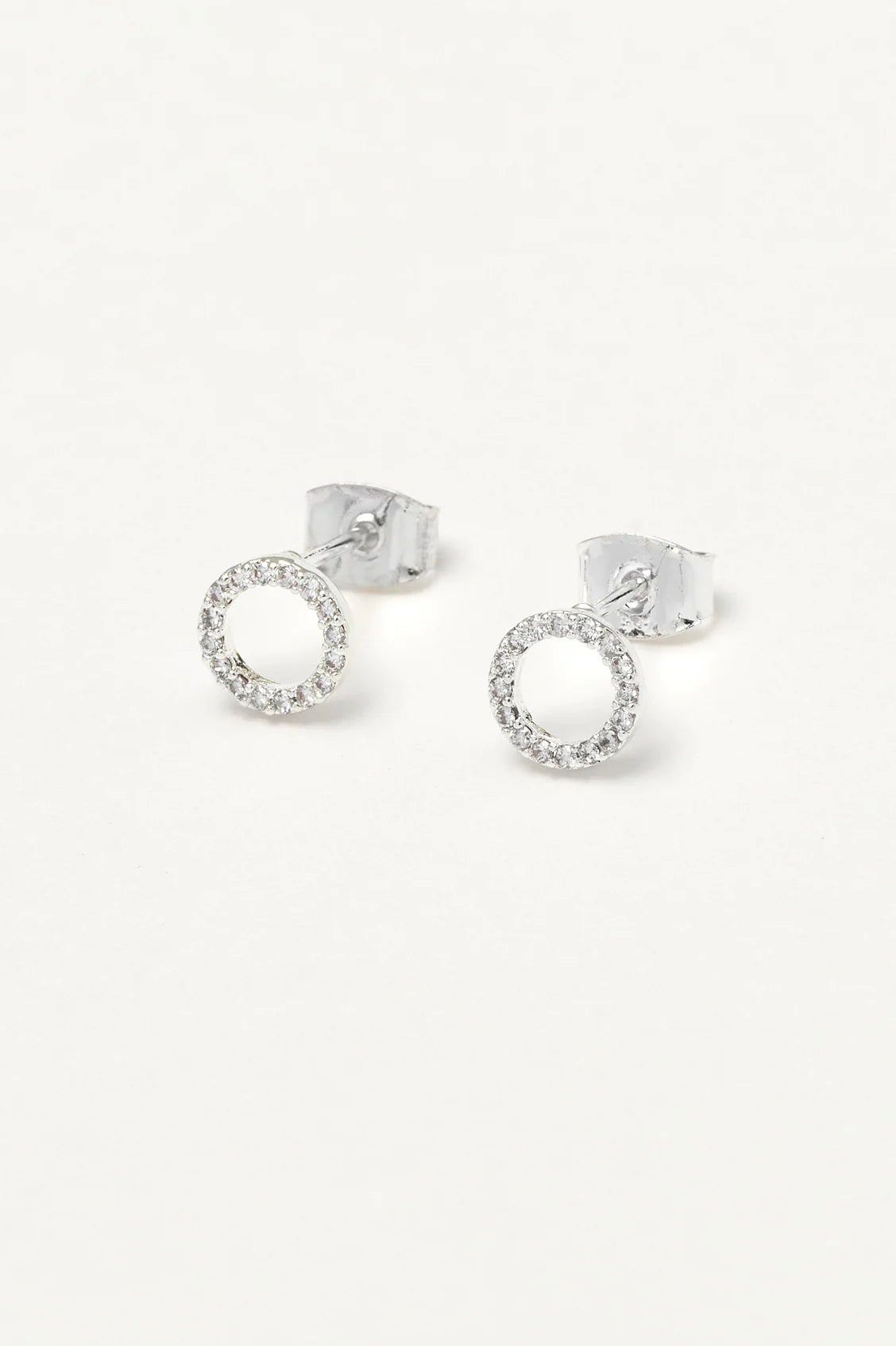 ESTELLA BARTLETT CZ CIRCLE EARRINGS SILVER PLATED