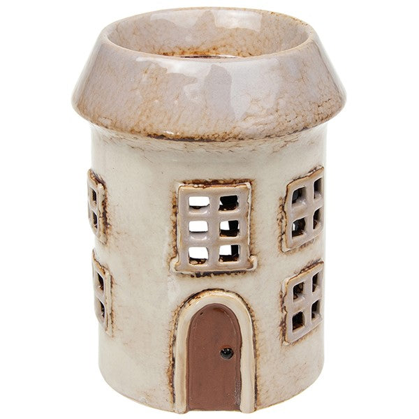 Village Pottery Warmer With Window - Cream