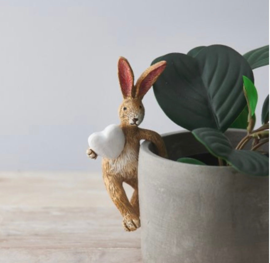 POT HANGING RABBIT WITH HEART