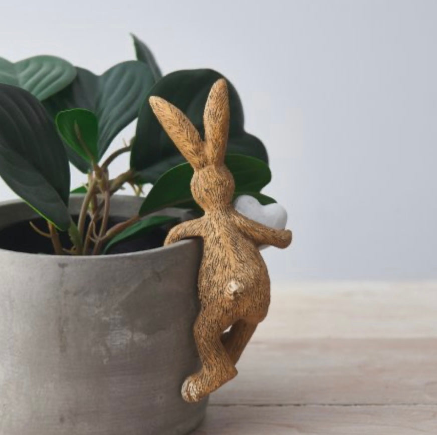 POT HANGING RABBIT WITH HEART