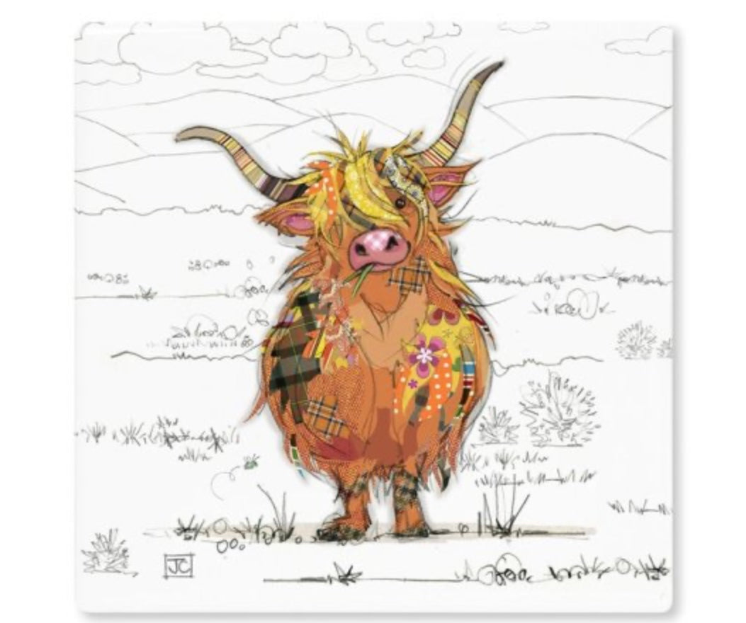 BUG ART HAMISH HIGHLAND COW CERAMIC COASTER