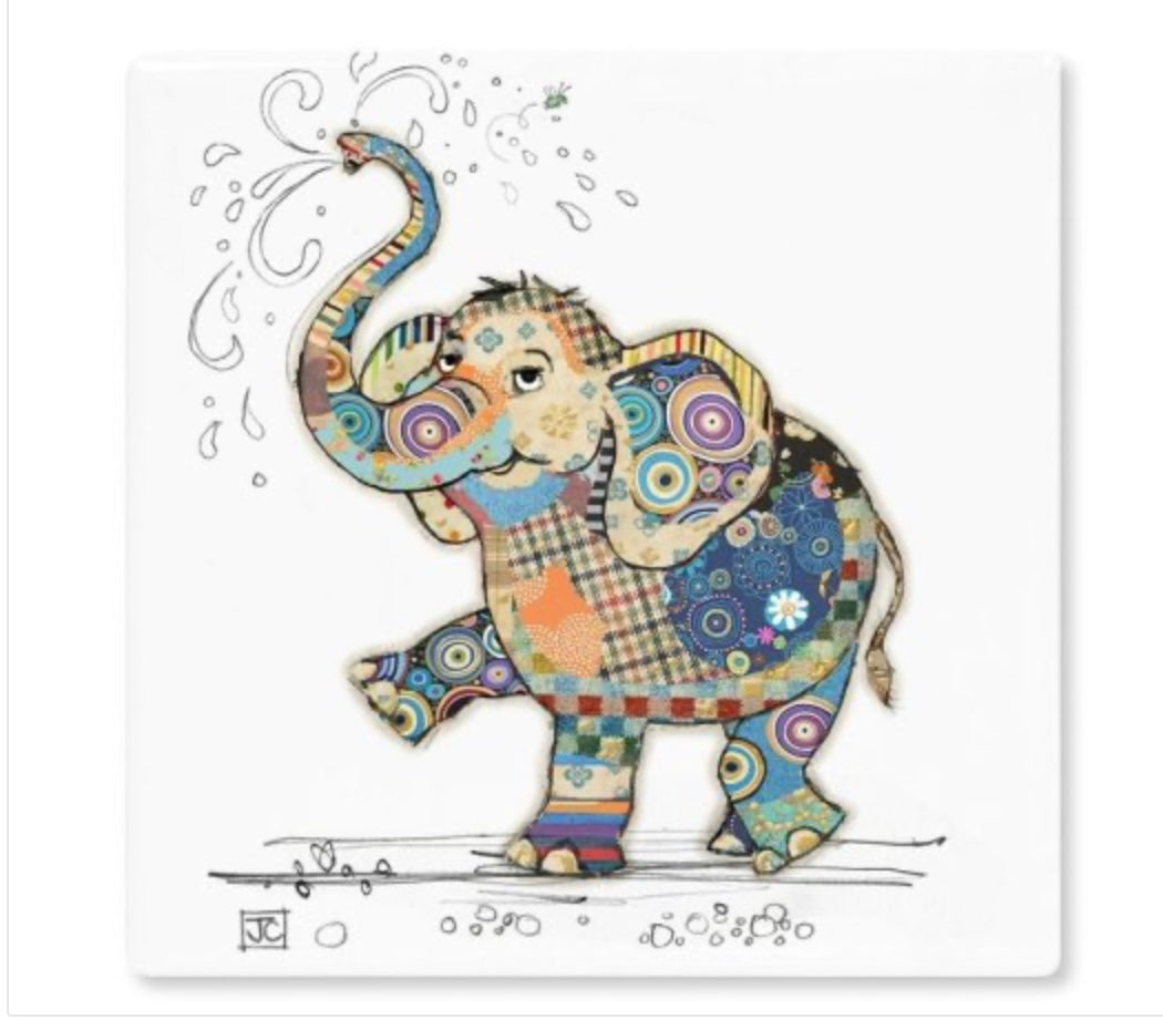 BUG ART EDDIE ELEPHANT CERAMIC COASTER