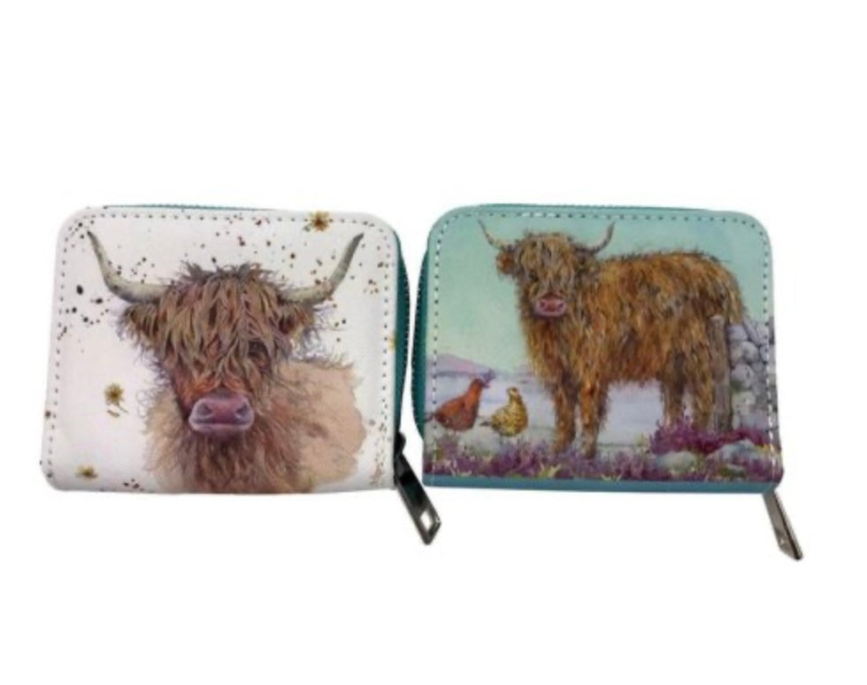 HIGHLAND COW PURSE BY JAN PASHLEY