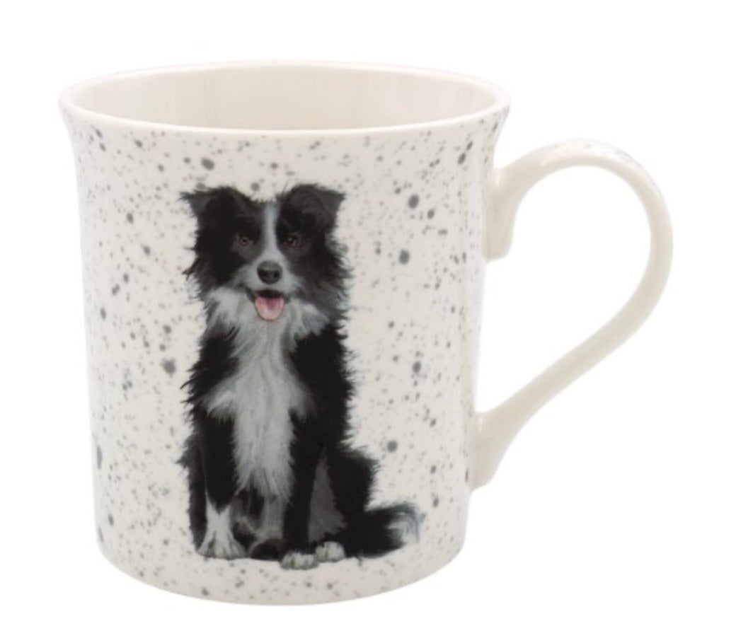 BORDER COLLIE FINE CHINA MUG, 13CM