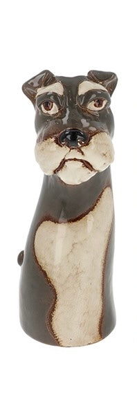 Village Pottery Top Dog Schnauzer Vase