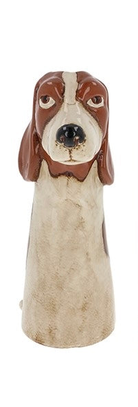 Village Pottery Top Dog Basset Vase