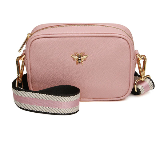 ALICE WHEELER LONDON  Pink Mini mayfair with webbing strap