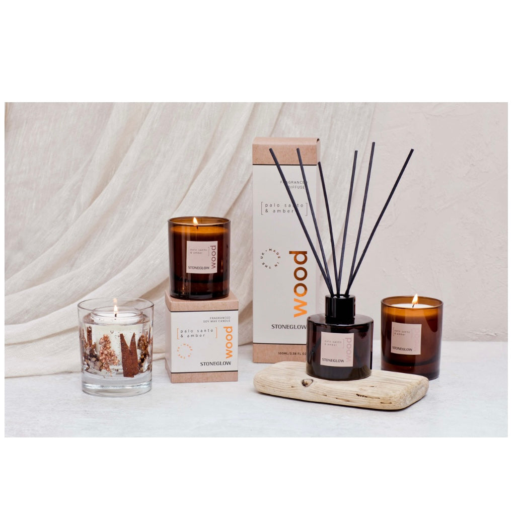 Stoneglow  Elements  - Wood - Palo Santo & Amber - Reed Diffuser