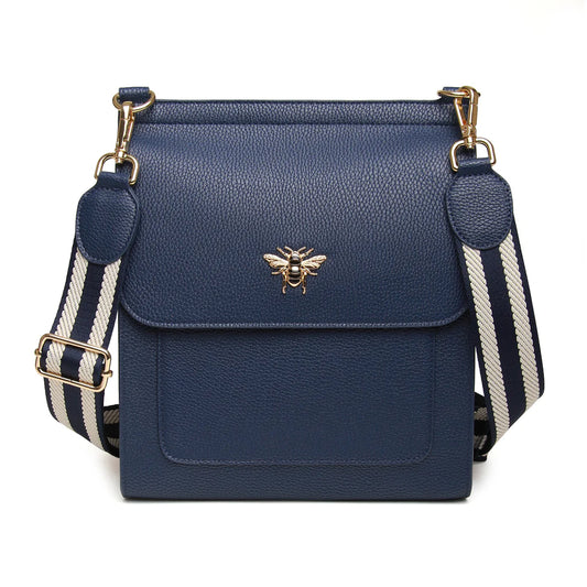 ALICE WHEELER LONDON Navy Large Bloomsbury Cross body bag