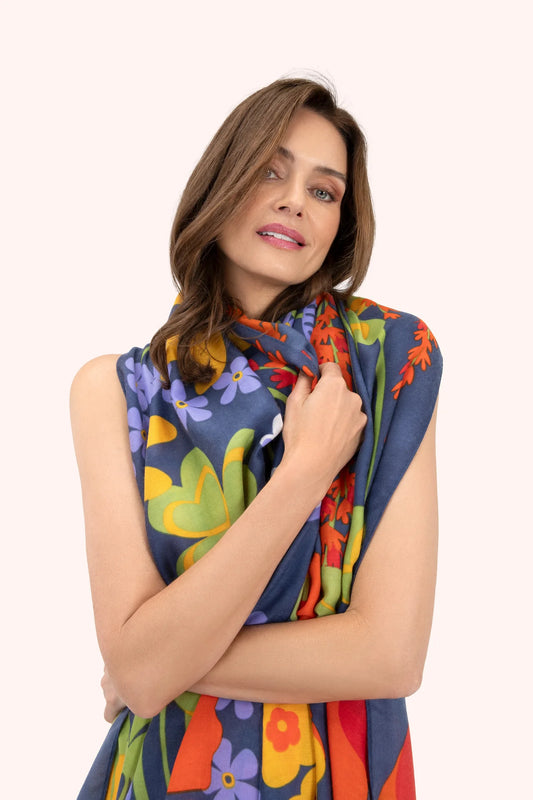 POWDER PRINT SCARF - NORDIC MEADOW