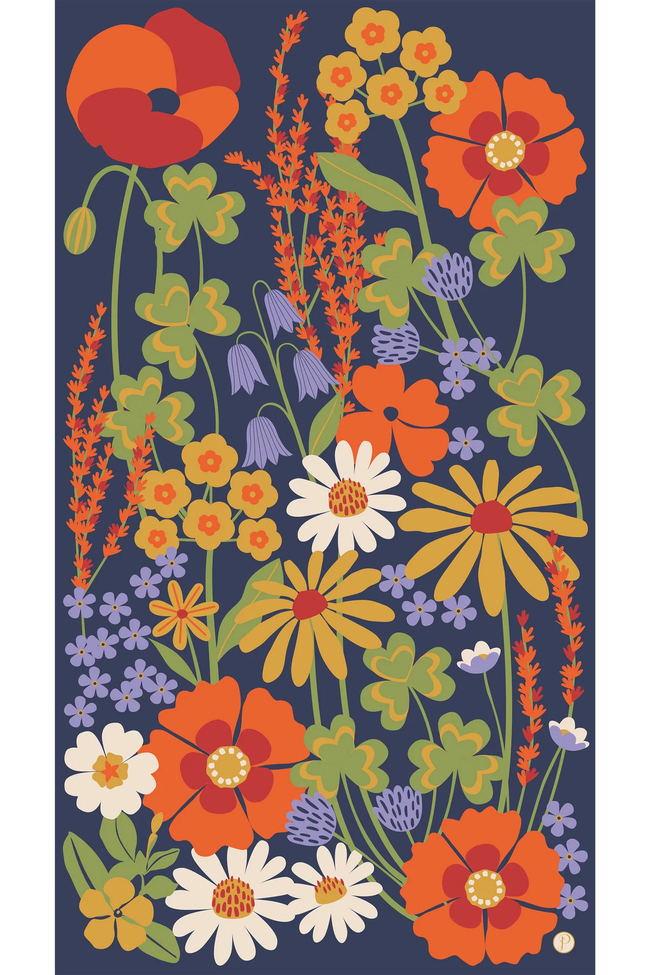 POWDER PRINT SCARF - NORDIC MEADOW