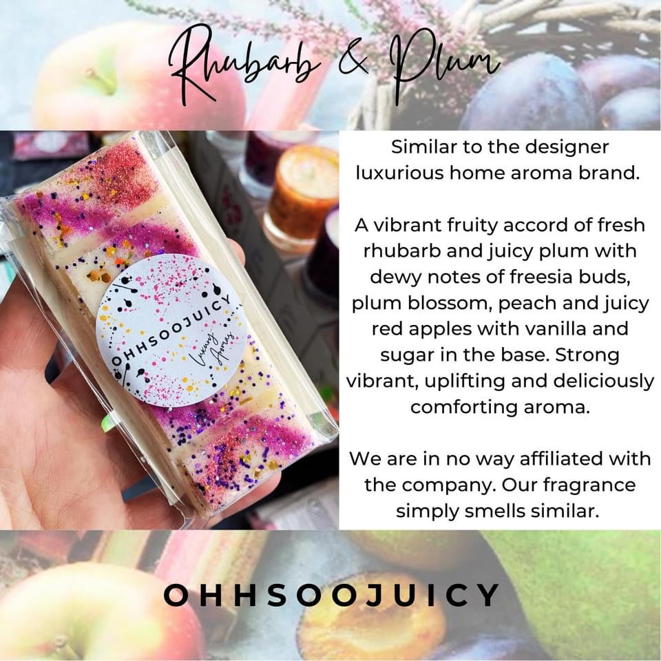 OHHSOOJUICY RHUBARB & PLUM CANDLE & WAX MELT