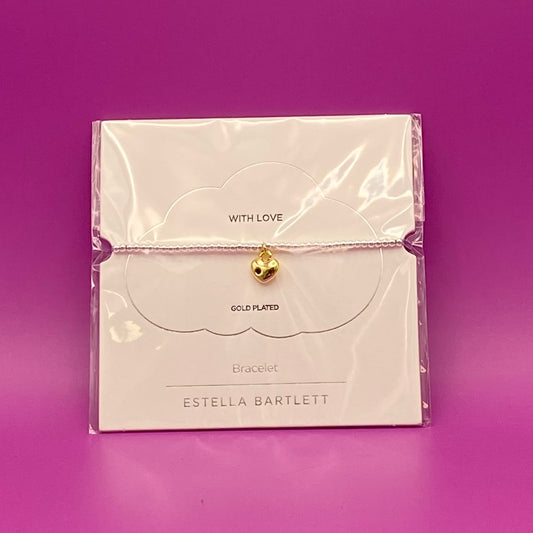 ESTELLA BARTLETT- CZ Heart Padlock Bracelet Gold Plated - Red