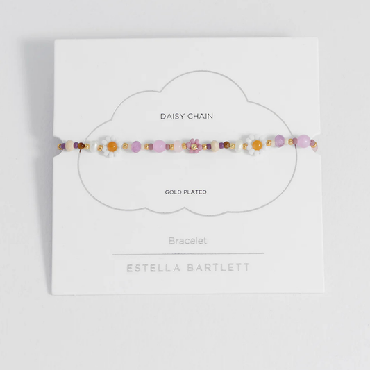 Estella Bartlett Lilac Beaded Flower Bracelet Gold Plated | Lilac Multi