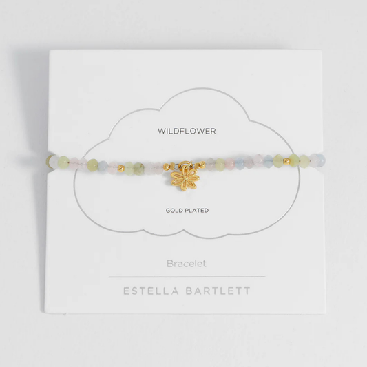 Estella Bartlett Doodle Flower Amelia Bracelet Gold Plated | Jade
